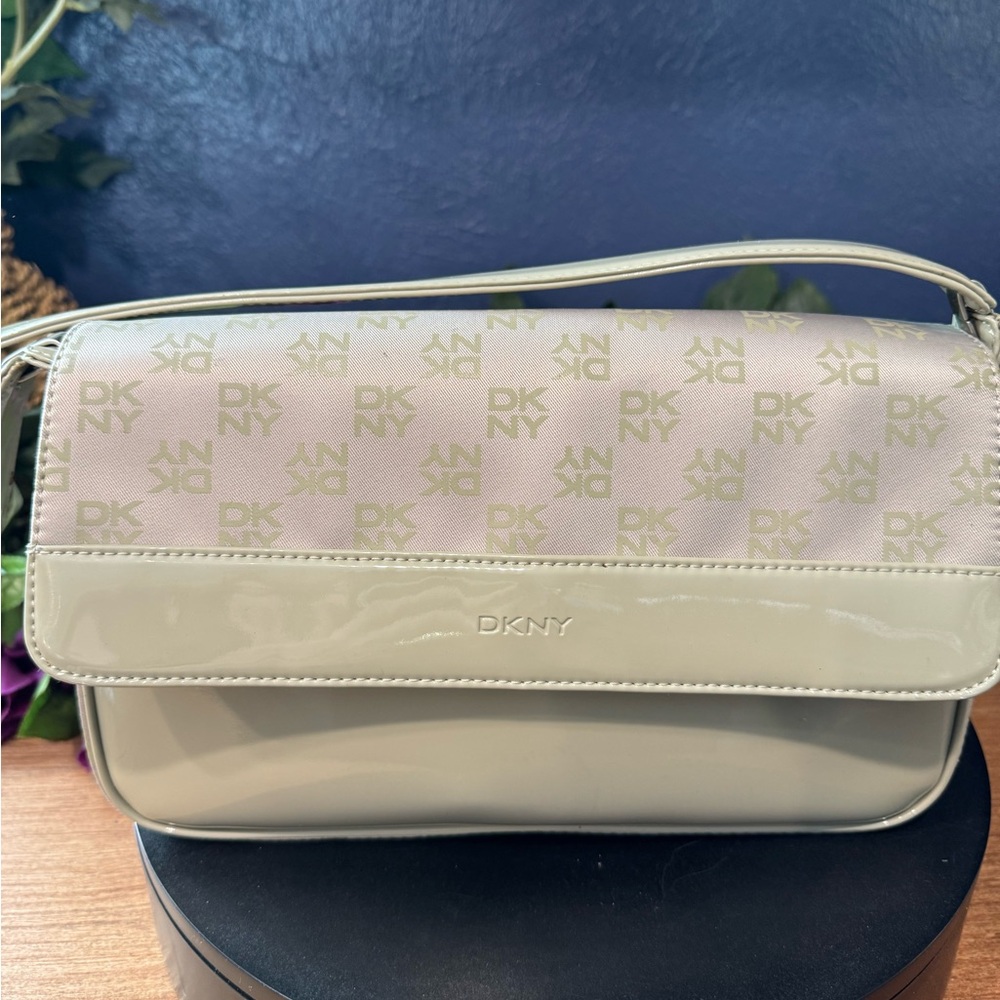 DKNY Small Celery Fabric & Patent Leather Bag